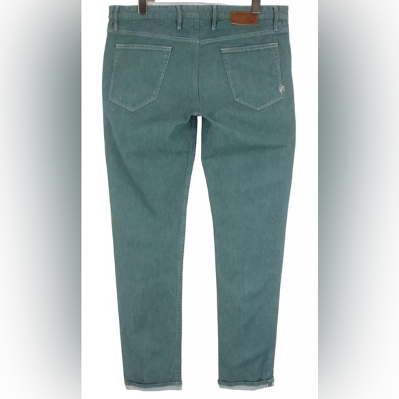PT05 Swing Super Slim Fit Jeans Men's w34 Fade Effect Zip Fly Green Denim - Picture 2 of 6
